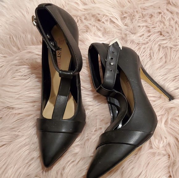 New black leather pointed heels - Picture 3 of 4
